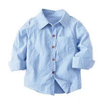 Oklady/Детские рубашки для мальчиков; коллекция года; сезон осень; однотонные рубашки с длинными рукавами для мальчиков; хлопковые модные брендовые топы для маленьких мальчиков