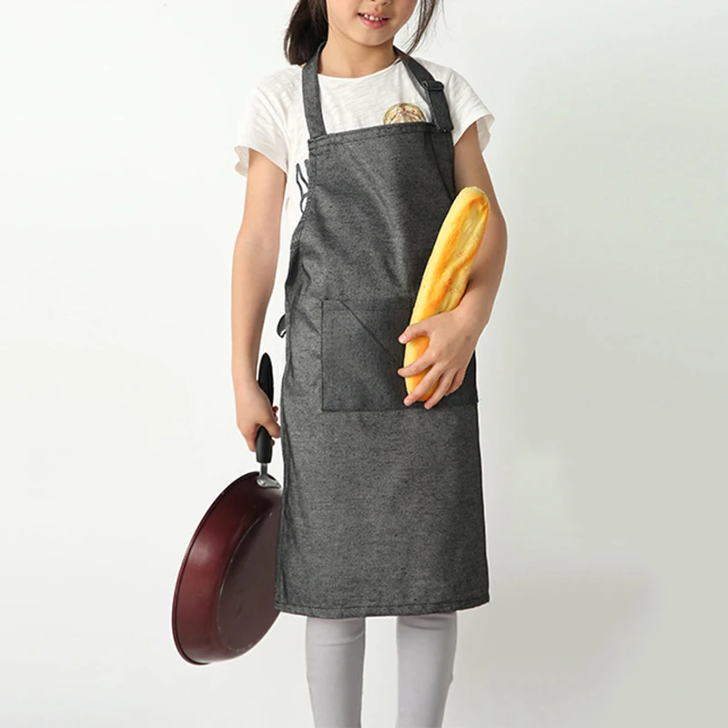 Children Kids Solid Color Apron Adjustable Painting Cooking Craft Art Plain Bib | Дом и сад