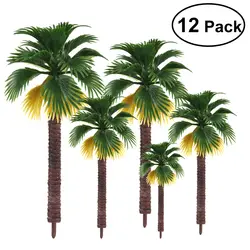 12 шт. макет Rainforest пластиковая Пальма дерево диорама пейзаж милые миниатюры DIY украшения дома (цвет корень является случайным)