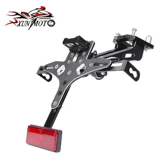 

Motorcycle Parts Frame Rear Adjustable License Plate Mount Holder Bracket Warn Lamp Led For KAWASAKI Z800 2013 2014 2015