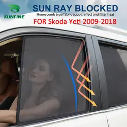 4 шт./компл. Магнитный автомобиль боковой оконные шторы сетка тени слепой для Skoda Yeti 2009-2018 автомобильные шторы черный