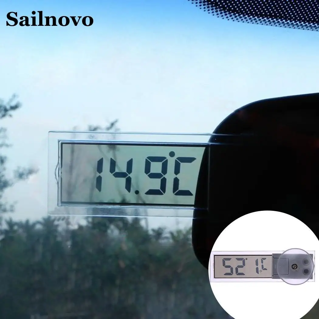 Vehicle Electronic Car Suction Cup Digital Clock Transparent LCD Car Thermometer On The Window Celsius Fahrenheit High Quality Vehicle Electronic Car Suction Cup Digital Clock Transparent LCD Car Thermometer On The Window Celsius Fahrenheit High Quality