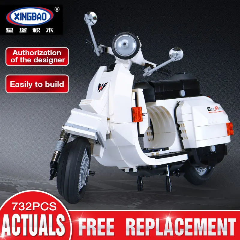 

Xingbao 03002 Vespa P200 Moto Set Compatible With LP Creative Technic Building Blocks Bricks Toys For Boys Children