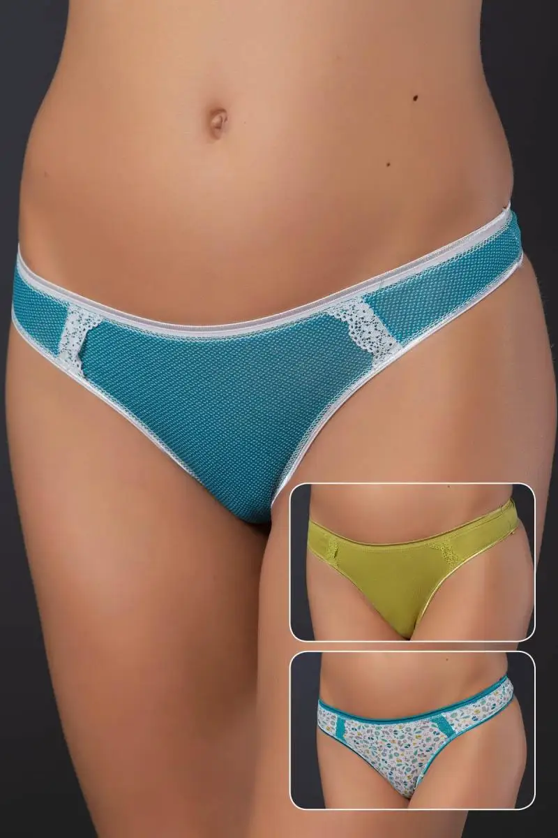 

Black Pearl 3'lü Cotton Thong