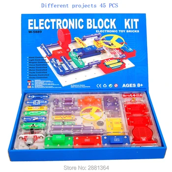 

W5889 Smart Electronic Circuits Block Kit Integrated Circuit Great Diy Building Blocks Experiments Educational Science Kids Toys