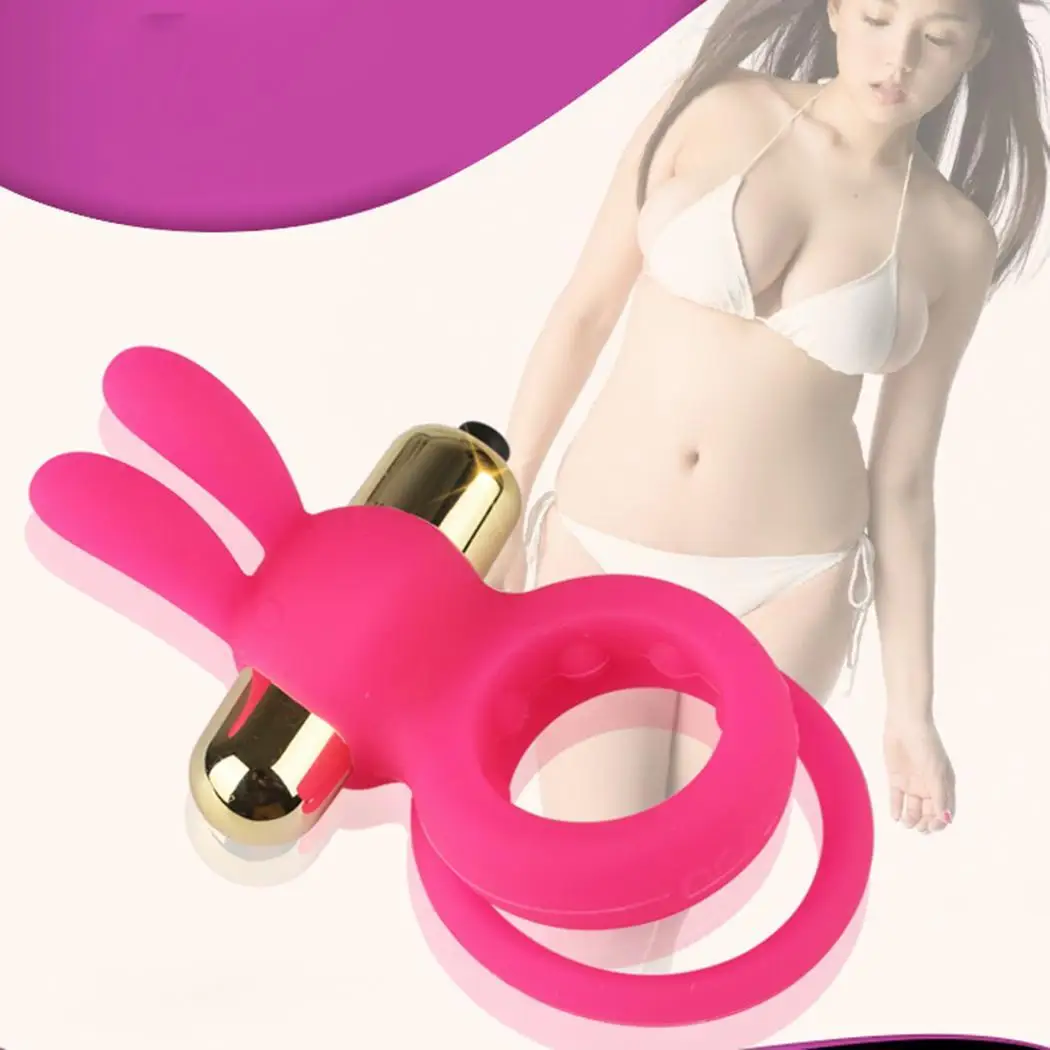 Elastic Delay Cock Ring Rabbit Vibrating Sex Products Vibrator Premature Ejaculation Massager Lock Fine Toys for Men | Красота и