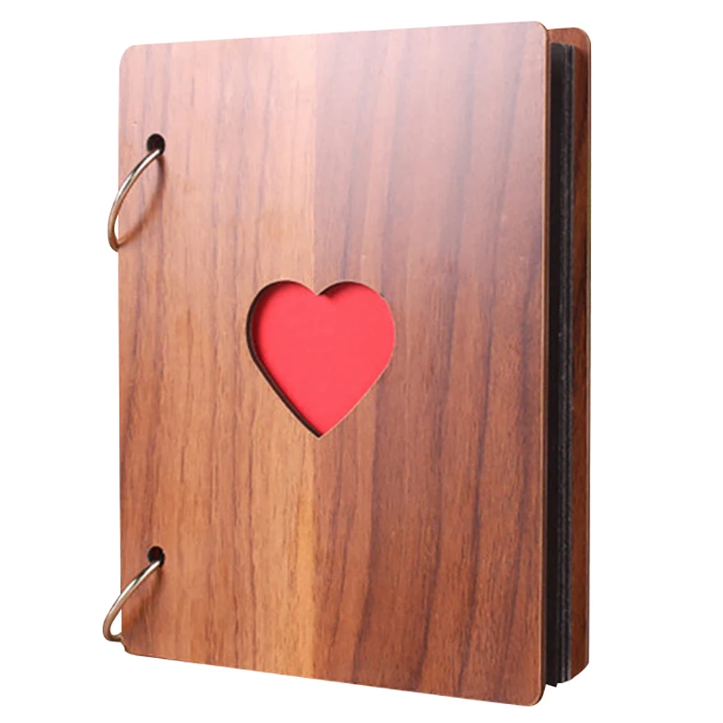

6 Inch Wooden Photo Album Baby Growth Memory Life Photo Relief Book Record Book