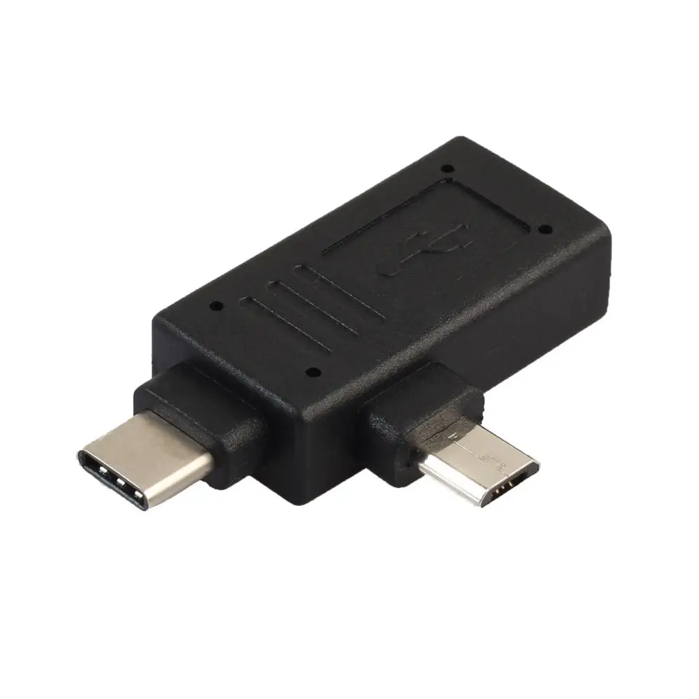 

2-in-1 Micro-USB 3.0 & USB 3.1 Type-C USB OTG Adapter, OTG Data Hub Converter Black
