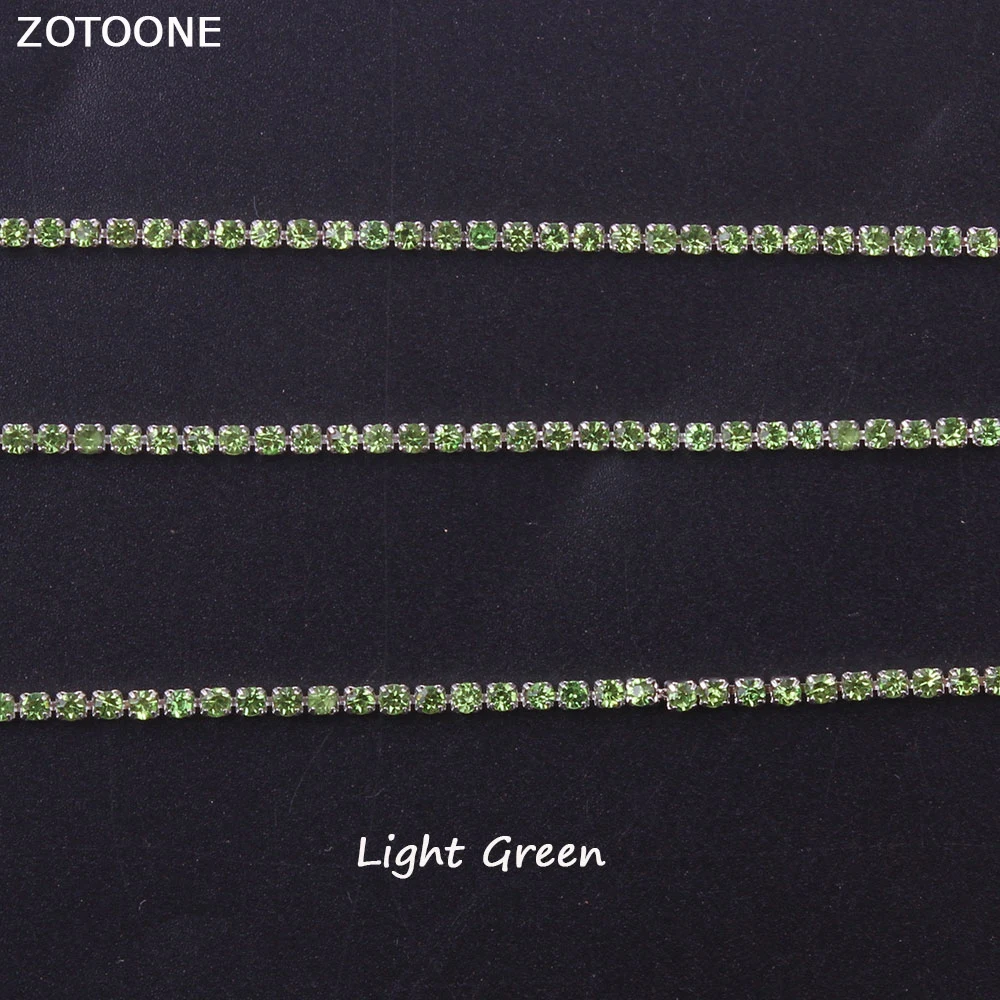 ZOTOONE 1 ярд SS6 светильник зеленый стразы s цепь аппликация из страз DIY Кристаллы