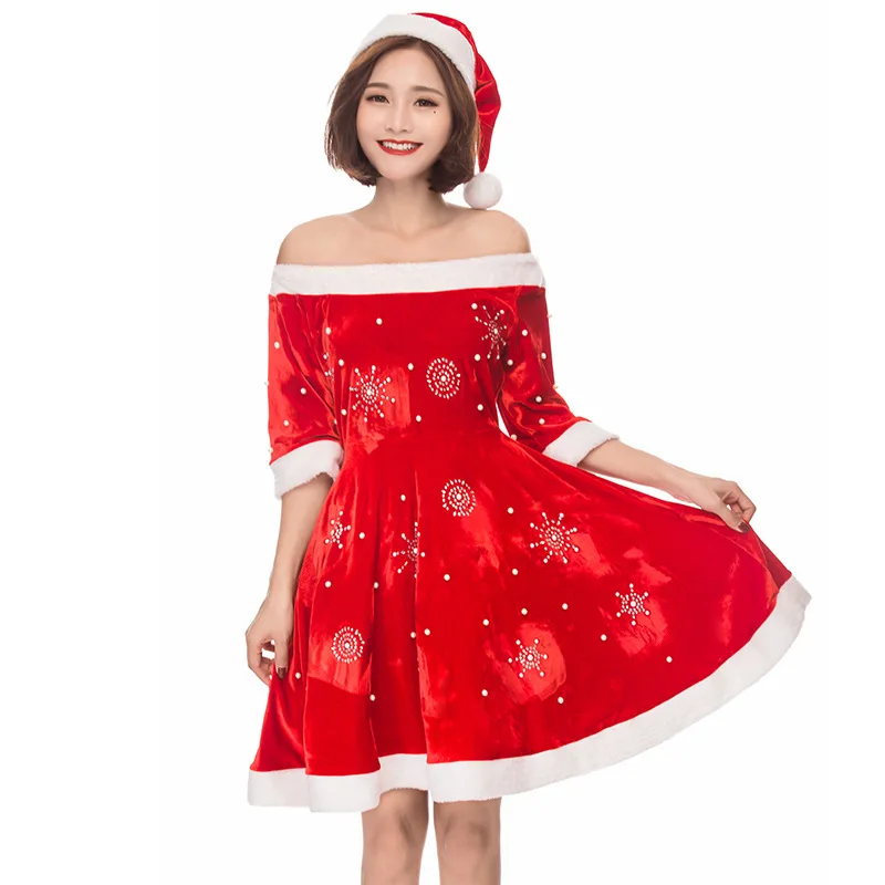 

Sexy Christmas Costume Cosplay Women Santa Claus Adult Dress Clothes