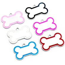 Wholesale 100Pcs Cute Engraved ID Dog Tag Stainless Steel Bone DIY Dog id Tags For Dog Cat Personalized Collars Pet Accessories quick tag detroit lions nfl bone personalized engraved pet id tag