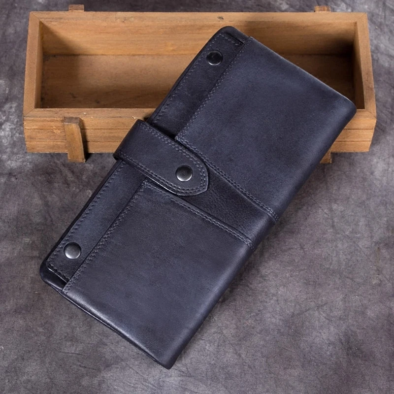 

Genuine Leather Women Wallet Female Long Clutch Lady Wallet Portomonee Vintage Luxury Brand Money Bag Zipper pocket Purse