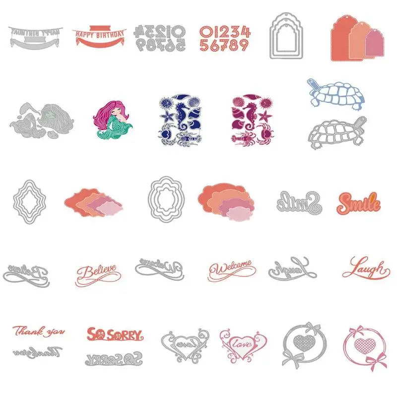 

Metal Cutting Dies Circle Frame Stencils For DIY Scrapbooking Photo Album Embossing Card Wedding Cards Die Cuts Handmade