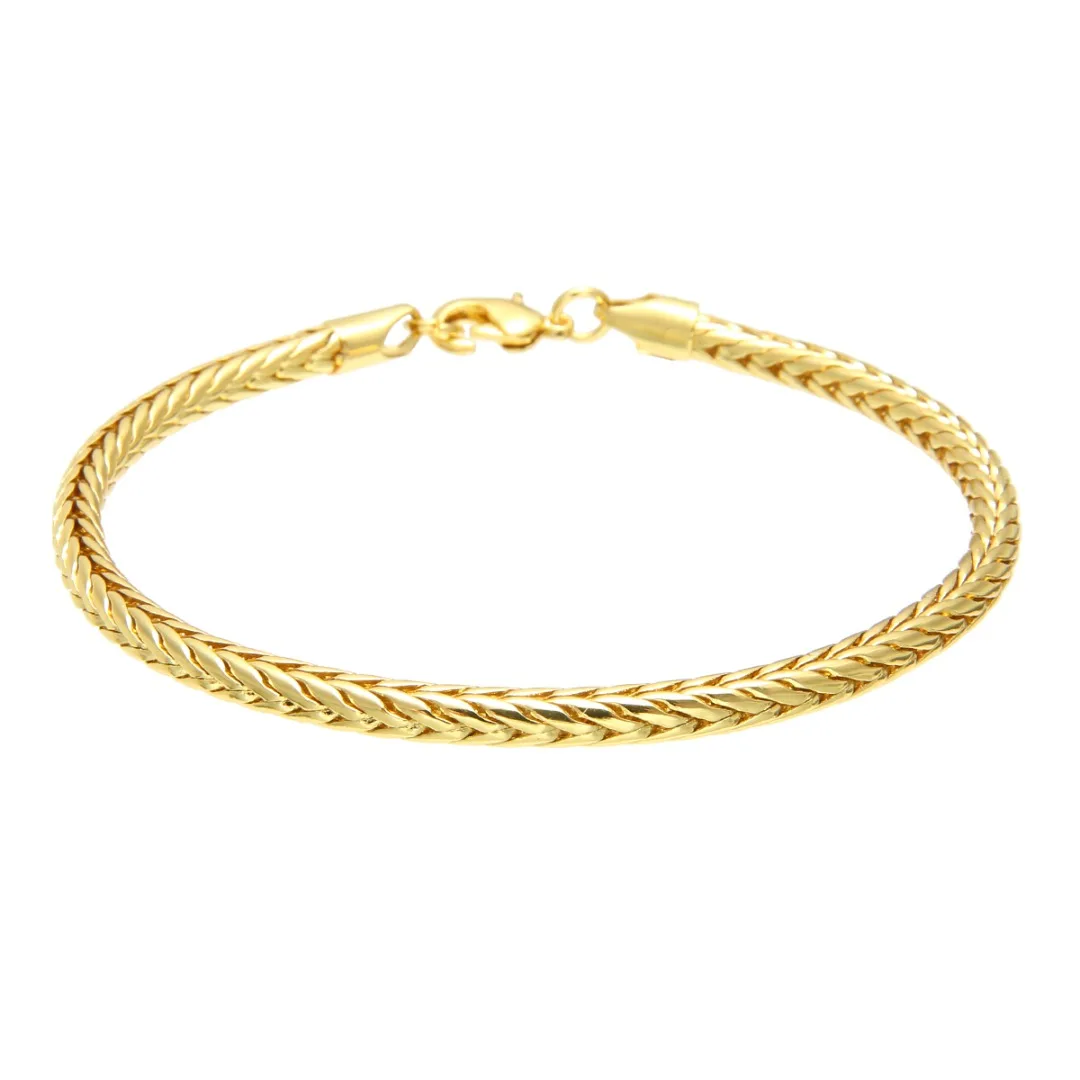 

Men Women Fashion Hip Hop Punk Foxtail Chain Bracelet Jewelry Shellhard Vintage Silver Gold Metal Link Chain Charm Wristband 5mm