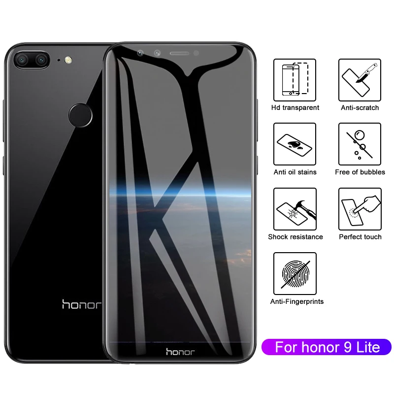 Защитное стекло для Huawei Honor 9 10 Nova 2 3 3i 3E 4 Y6 Y9 V9 V10 закаленное защитное экрана 0 26 мм 5D