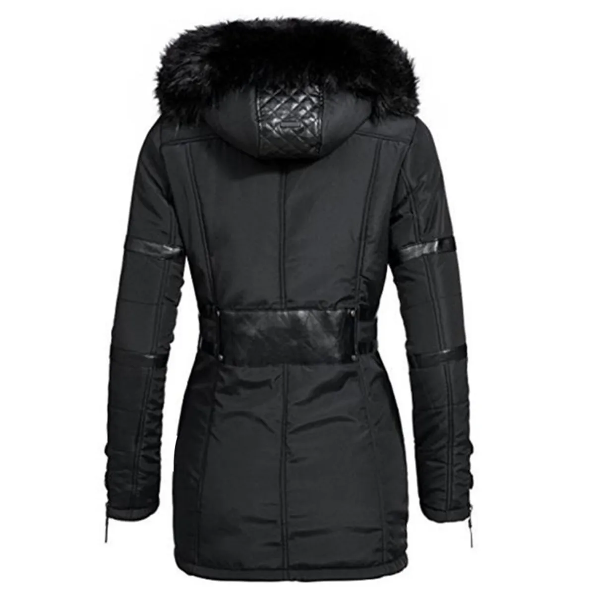 Rosetic зимняя куртка Готический стиль Харадзюку плюс размер 2XL искусственный мех тонкий панк пэчворк с капюшоном ветрозащитная молния пэчворк теплая верхняя одежда