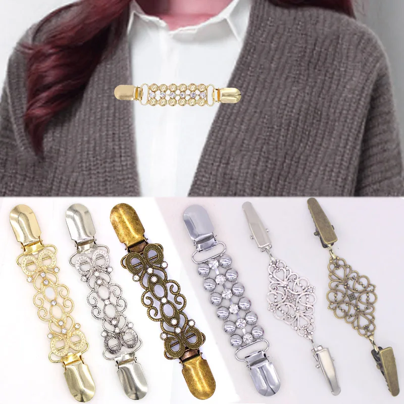 

2019 1 Pc Vintage Brooches Clip for Women Sweater Blouse Shawl Clips Shirt Collar Retro Duck Clip Clasps Shawl Girls Brooch