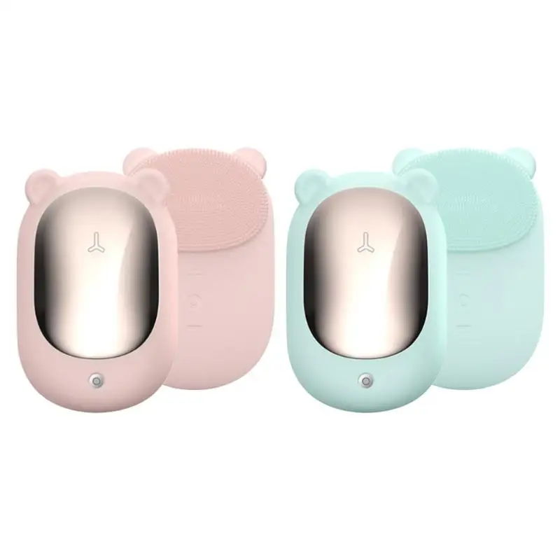 

2 in 1 USB Rechargable Facial Cleansing Machine Ultrasonic Vibration Silicone Facial Cleaner Brush Waterproof Cleansing Tools
