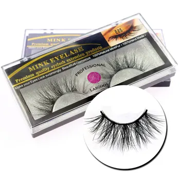 

LASGOOS 2019 Real Mink 22mm Long Soft False Eyelashes Lashes Dramatic Crisscross Eye Lashes Extension Strips Lines E85