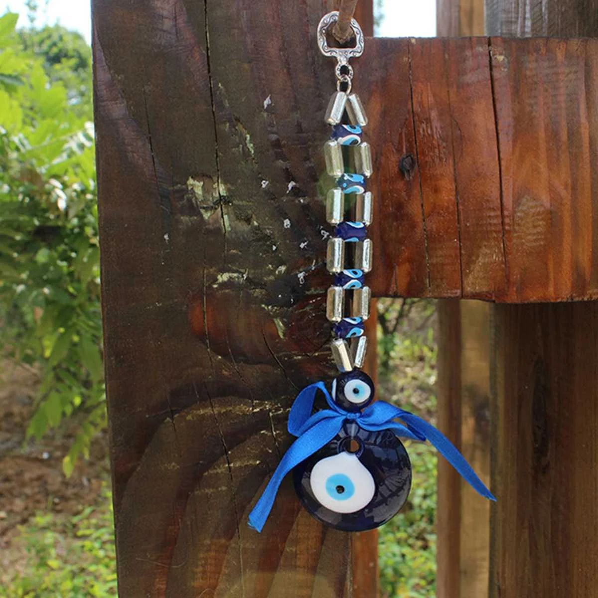 

18cm Handmade Turkish Blue Glass Evil Eyes Amulet Wall Hanging Home Decor Car Office Charm Pendants Decoration Jewelry Accessory