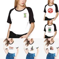 Riverdale футболка летние топы женские SouthSide змеи Jughead Женская футболка одежда Дешевые Riverdale южная сторона женская футболка