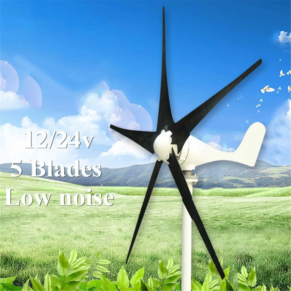 

5 Blades DC 12/24V 100W Wind TurbineGenerator With Windmill Charge Controller Alternative Energy Generator Electrical Equipment