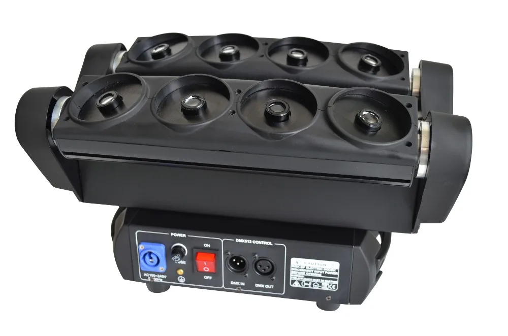 2 шт./лот, китайский поставщик, 8 шт.* 80 мВт, одна зеленая движущаяся головка, паук, лазерный светильник для дискотеки, 13 dmx каналов, светодиодный бар, сценический светильник ing