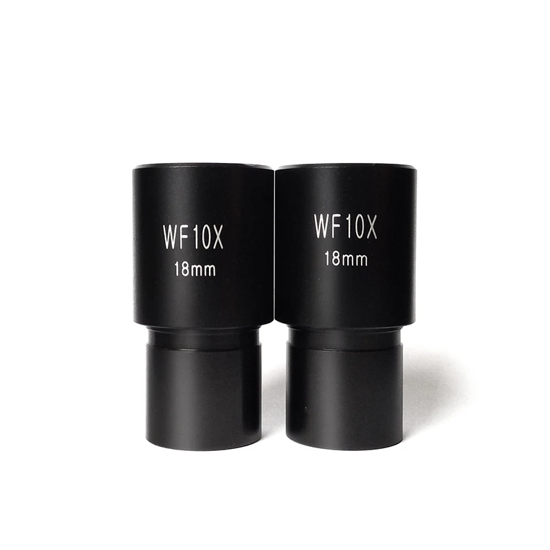 One Pair WF10X Eyepiece Wide Field View 18mm Optical Ocular Lens for Biological Microscope Mounting Size 23.2mm