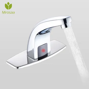 

Mrosaa AC220V/DC6V Automatic Inflared Sensor Faucet Kitchen Bathroom Sink Water Saving Inductive Touchless Coldwater Water Tap