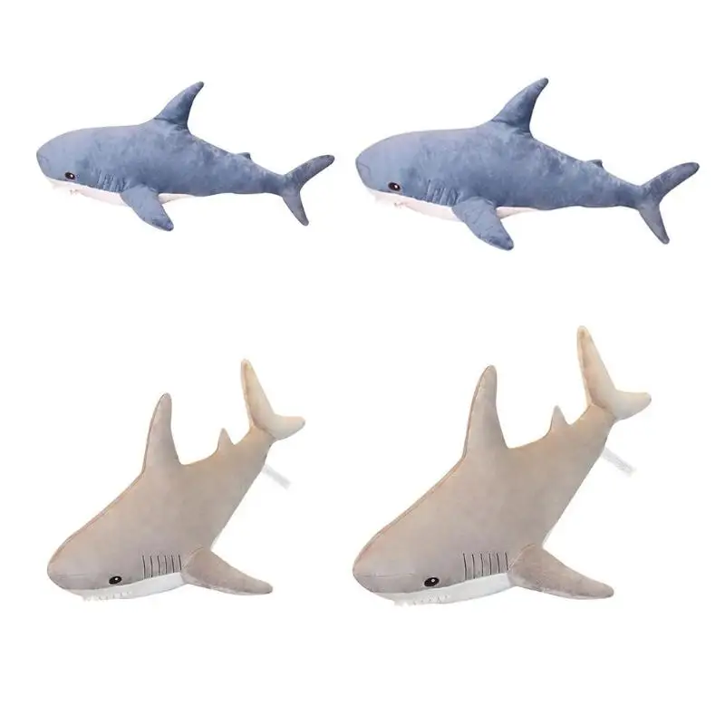 80cm/100cm Big Size Bite Shark Plush Stuffed Toy Kids Children Cushion Girls Animal Reading Pillow Large Appease Pillow for Kids