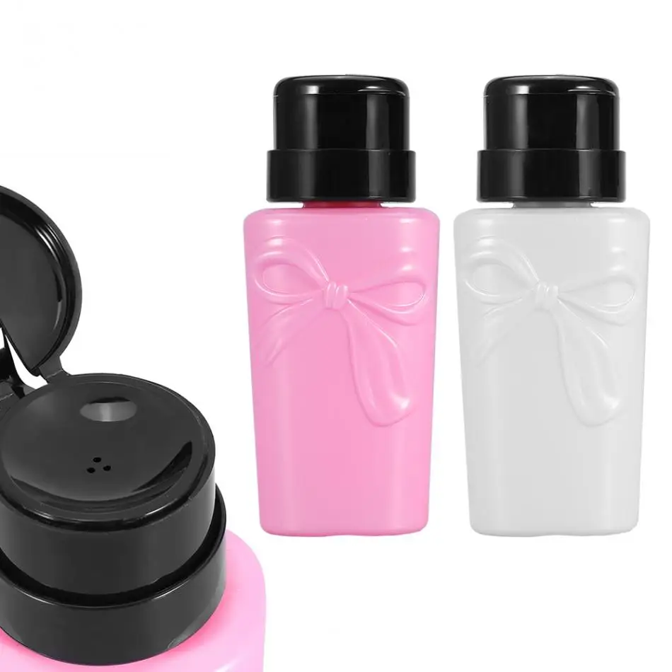 

230 ml Nail Press Bottle Plastic Nail Art Liquid Alcohol Press Bottles Nail Polish Remover Pump Dispenser Refillable Bottles