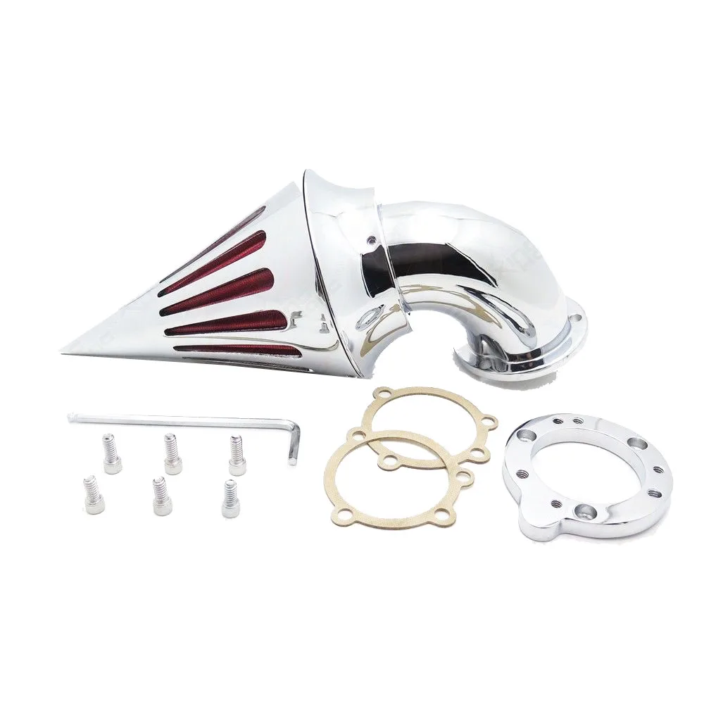 Chrome Spike Air Cleaner Intake Filter Kit For Harley Davidson S&s Carburetors And Custom