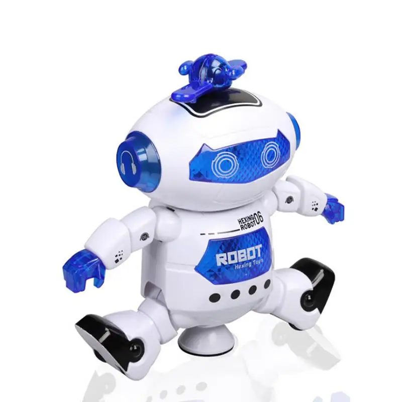 

Children's Space Dance Electric Robot 360 Degree Rotating Robot Toy With Light Music Infrared Ray Function Toy For Children