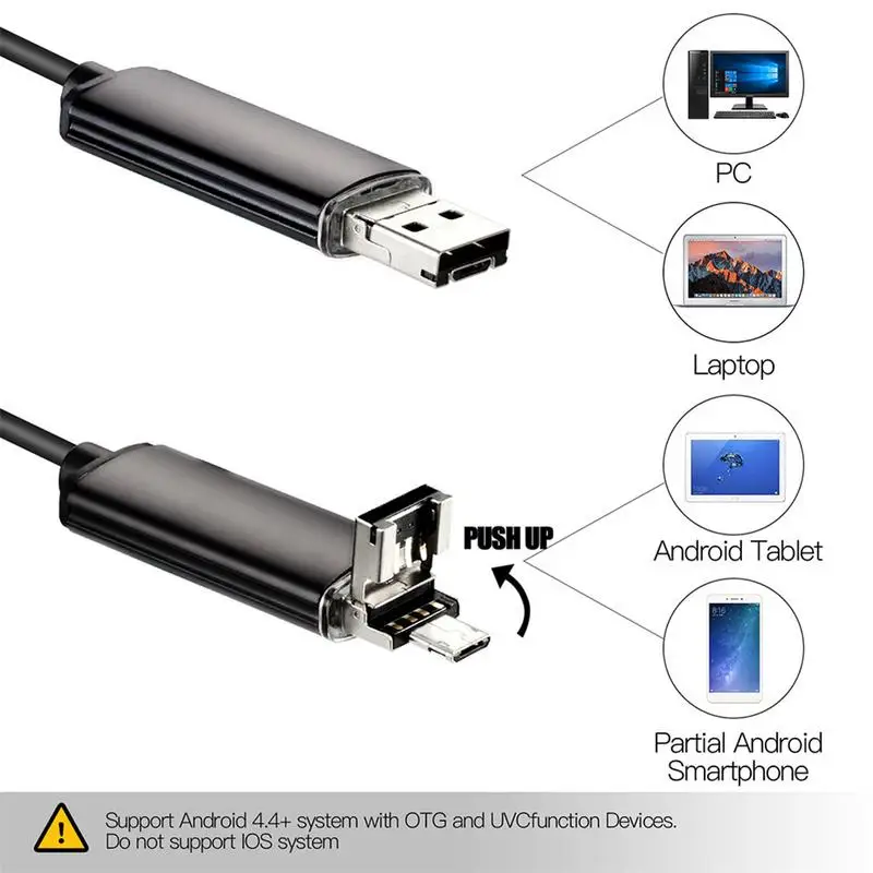 7 мм 2 в 1 USB эндоскоп 480P Android Смартфон ноутбук микро камера Мобильный телефон