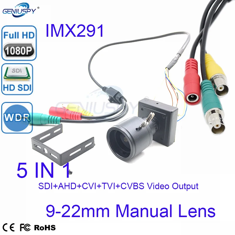 Лидер продаж 1/3 sony IMX291 сенсор WDR HD 1080 P SDI + AHD + TVI + CVI + CVBS 1080 P видео CCTV безопасности SDI камера OSD 9-22 мм варифокальный объектив