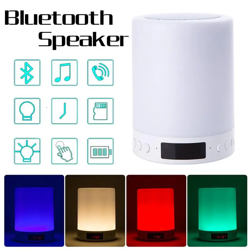 Bluetooth Wireless Speaker Mini Home Portable LED Colorful Lights Smart Alarm Clock Night Light Atmosphere Audio Holiday Gifts |