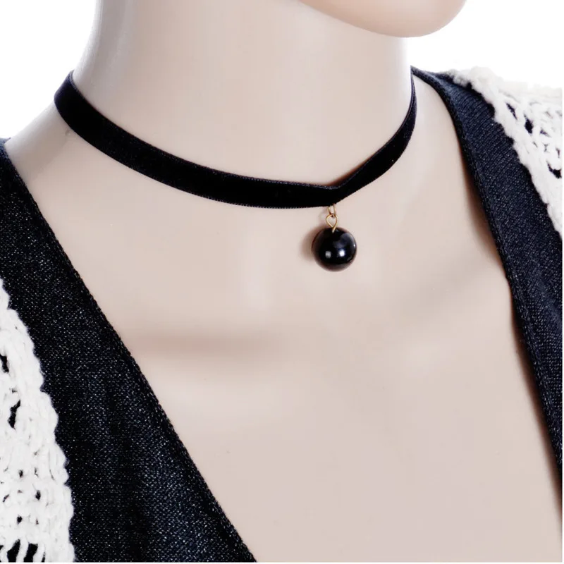 New Pattern Korean Jewelry Fashion Black Lace Ribbon Necklace Woman