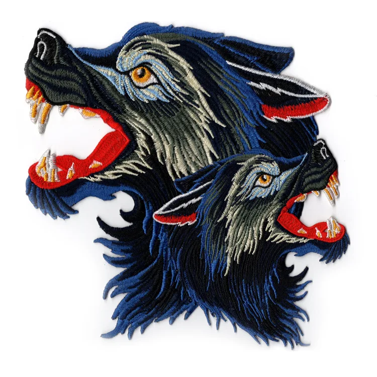 1pair Cartoon Animal Wolf Water Soluble Embroidery Patch for Clothes Iron on Patches Applique Diy Accessorie SC4333 1pair Cartoon Animal Wolf Water Soluble Embroidery Patch for Clothes Iron on Patches Applique Diy Accessorie SC4333