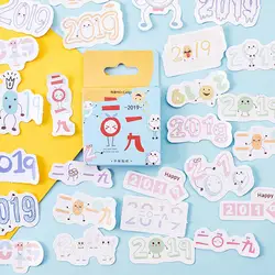 46 шт. Творческий слово 2019 наклейки Kawaii канцелярские наклейки для детей DIY украшения дневник принадлежности для скрапбукинга