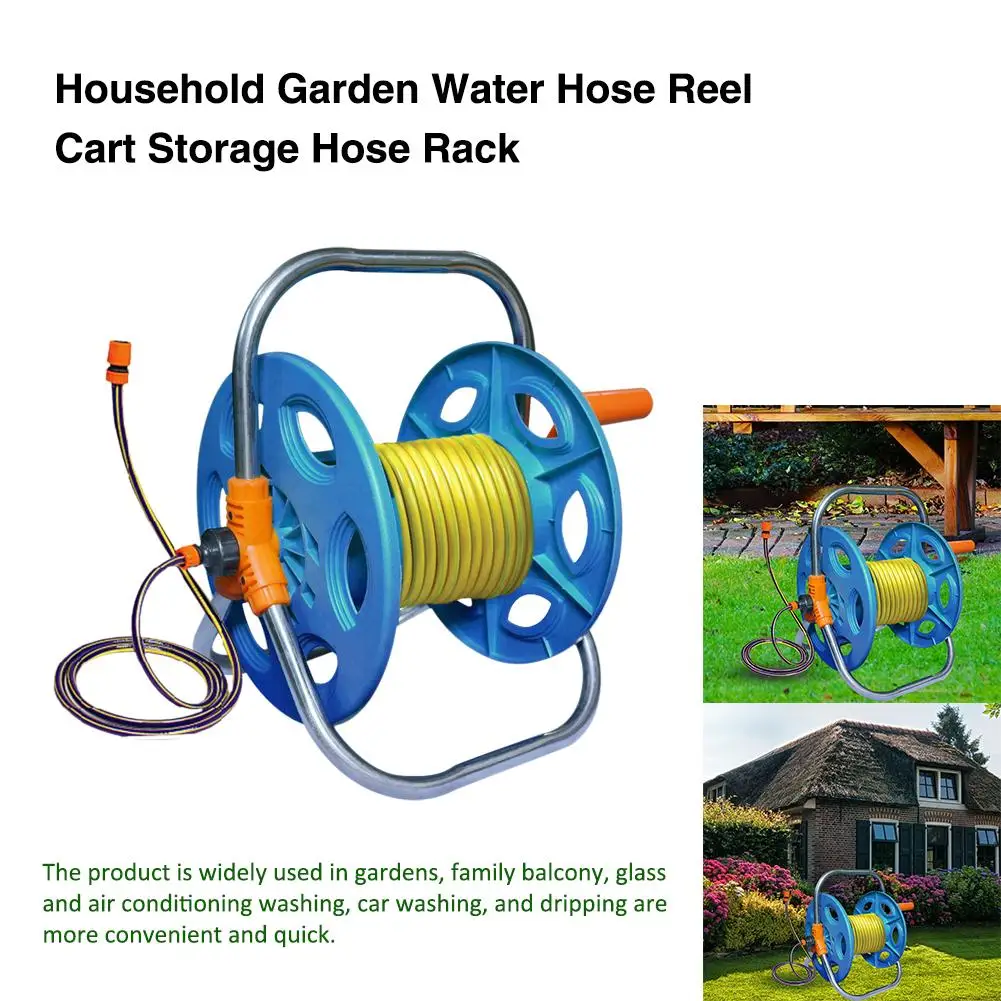 

Portable 20m 30m 40m Household Garden Water Hose Reel Cart Pipe Storage Car Washer PipeHose Winding Tool Rack Holder