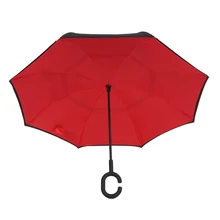 Складной обратный зонтик двойной слой перевернутый ветрозащитный дождь автомобиля зонты для женщин