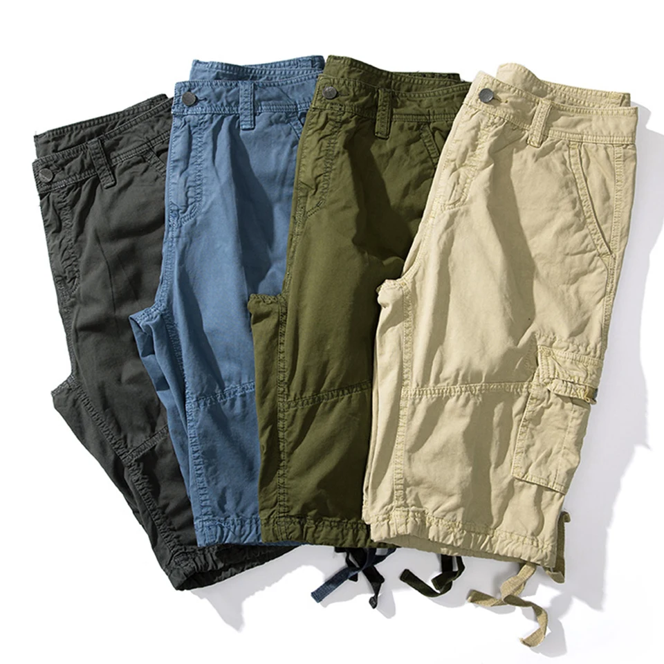 Мужские летние новые хлопковые камуфляжные военные мужские шорты Карго повседневные свободные короткие стиль сафари до колен шорты мужские большие размеры