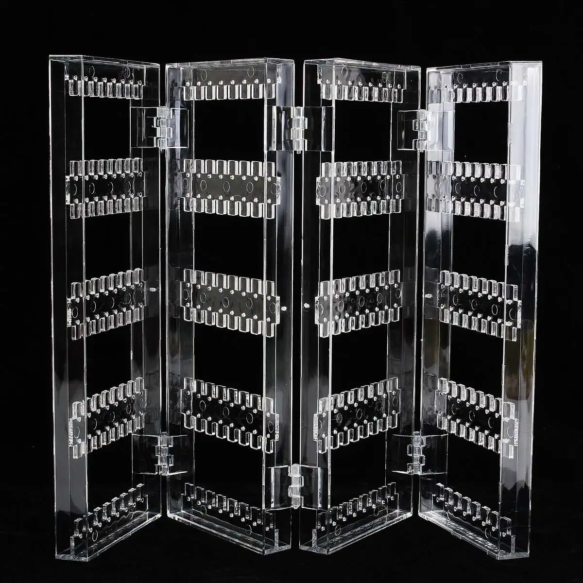 

Acrylic Clear Earrings Ear Studs Necklace Display Rack Multifunctional Folding Screen Earring Jewelry Display Stand Holder Case