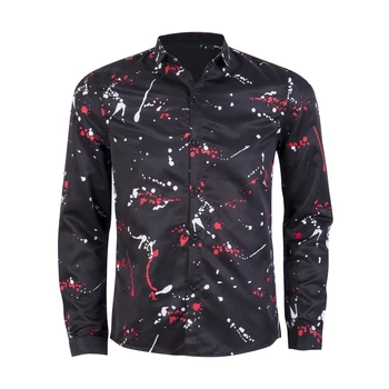 

Newest Men's Slim Fit Luxury Stylish Long Sleeve Black White Colors Casual Dress Shirt Tops M-XXXL