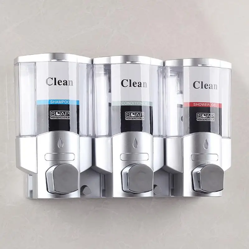 

Shampoo Shower Gel Dispenser 3*300ml Head Sanitizer Shower Shampoo Dispenser ABS Lightweight Durable For Home Kitchen Bathroom