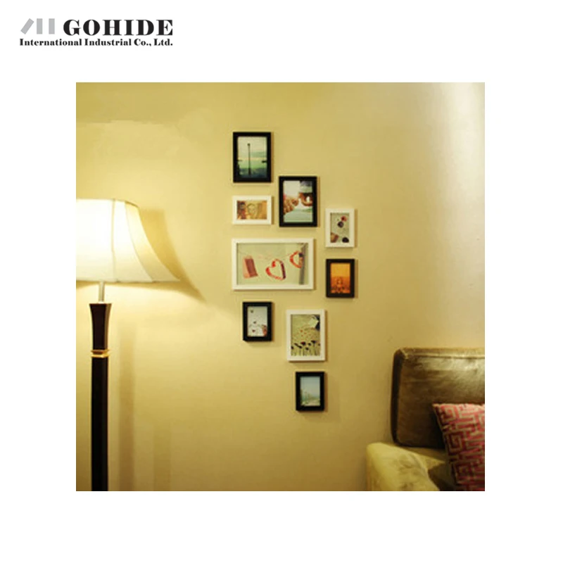 

JUH Decoration Wooden Decorative Wall Photo Frames 9pcs/Set Box Small Combination Picture Frame White Black Frame For Picture