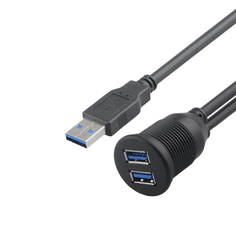 2 порта двойной USB 3,0 удлинитель AUX заподлицо автомобильное крепление Удлинительный кабель для автомобиля Грузовик Лодка мотоцикл панель приборной панели