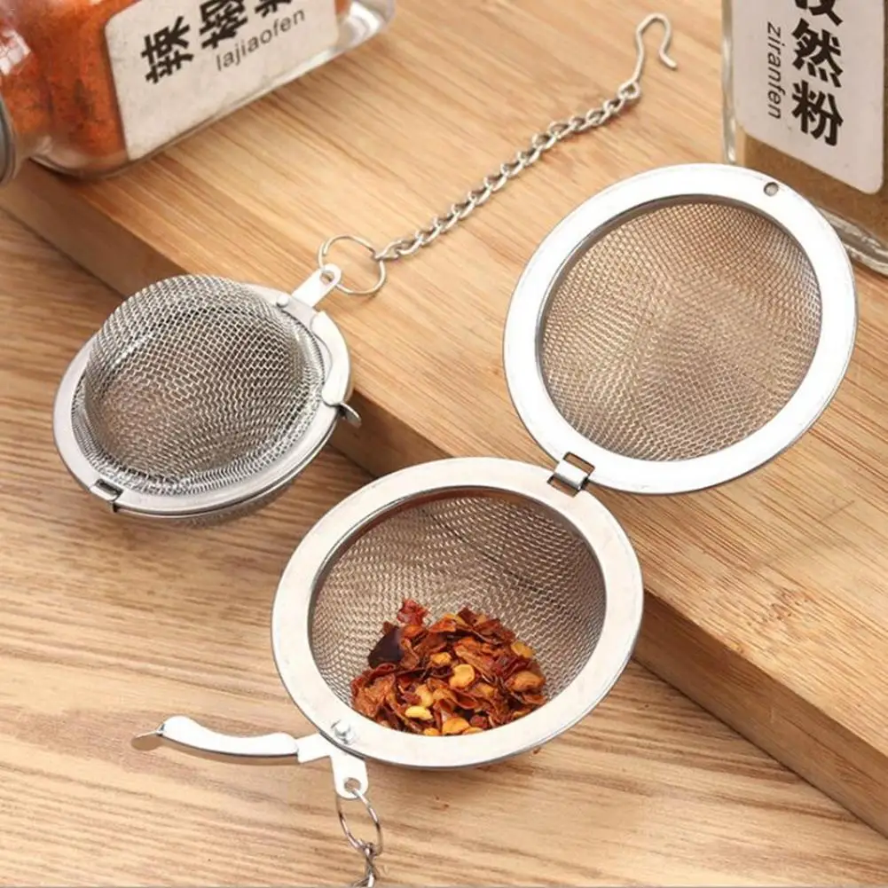 

Stainless Steel Seasoning BallsTea Filter Tea Tools Locking Spice Egg Shape Ball Mesh Infuser Tea Strainer Home Accessories