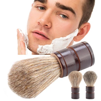 

Men Soft Synthetic Hair Wood Handle Beard Shaving Brush Barber Salon Tool Beard Cleaning Brush Excellent craftsmanship w