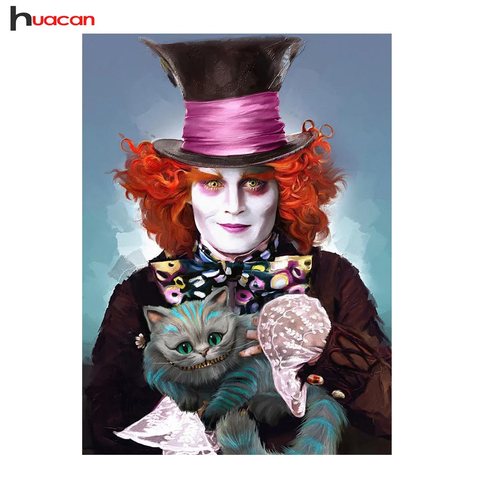 

HUACAN Magician Diamond Painting Cross Stitch Handicraft Home Decor Needle DIY Diamond Embroidery Portrait Rhinestones Painting
